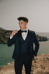 Abito Taglio Smoking Slim/Fit blu GLITTERATO