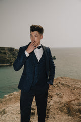 Abito Taglio Smoking Slim/Fit blu GLITTERATO